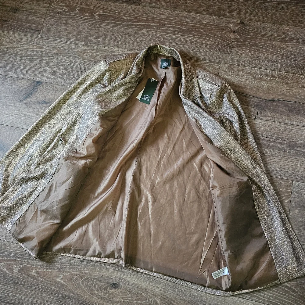 NWT Wild Fable Sparkly Gold New Years Eve Holiday Party Blazer Pants & Purse Set - Picture 14 of 15